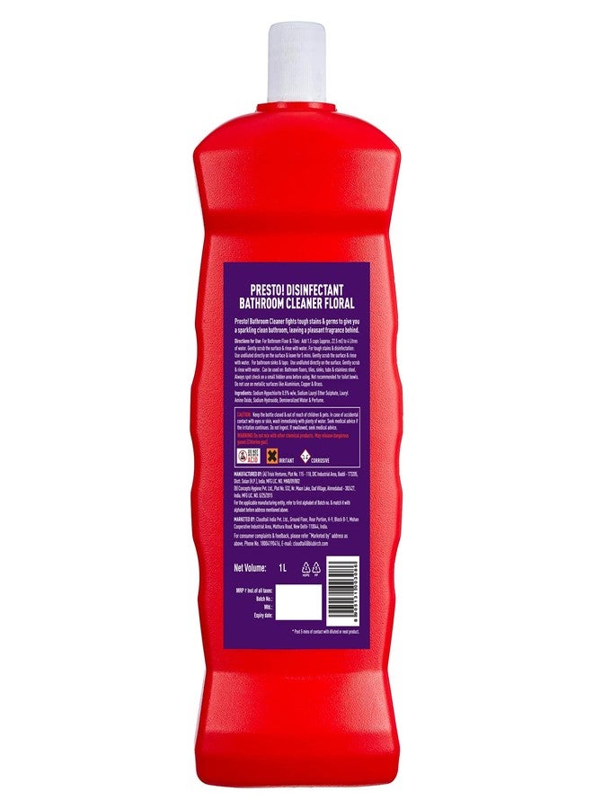 Presto! Amazon Brand - Presto! Bathroom Cleaner | Floral | 2 Litre | 1 L X 2 Packs | Suitable For Bathroom Floors, Slabs, Wall Tiles, Sinks, Basins, Stainless Steel Taps & Shower Heads - Image 2