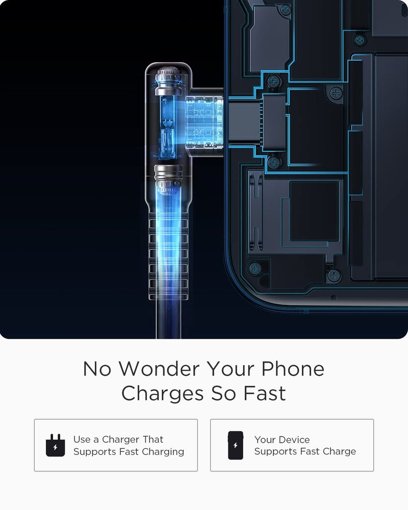 Ainope 16.5FT USB C Fast Charging Cable 3.1A Fast Charge, Right Angle AINOPE USB C Charging Cable, Durable Nylon Braided USB Type C Cable Compatible Galaxy S20 S10 S9 S8 Plus,V30,V20,G6?Samsung Fast Charger - Image 4