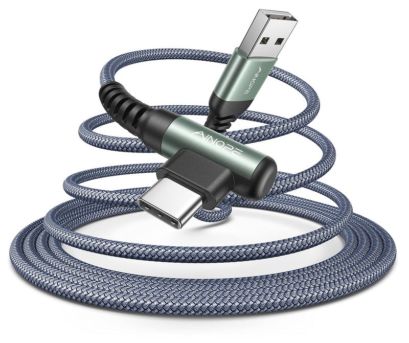Ainope 16.5FT USB C Fast Charging Cable 3.1A Fast Charge, Right Angle AINOPE USB C Charging Cable, Durable Nylon Braided USB Type C Cable Compatible Galaxy S20 S10 S9 S8 Plus,V30,V20,G6?Samsung Fast Charger - Image 1