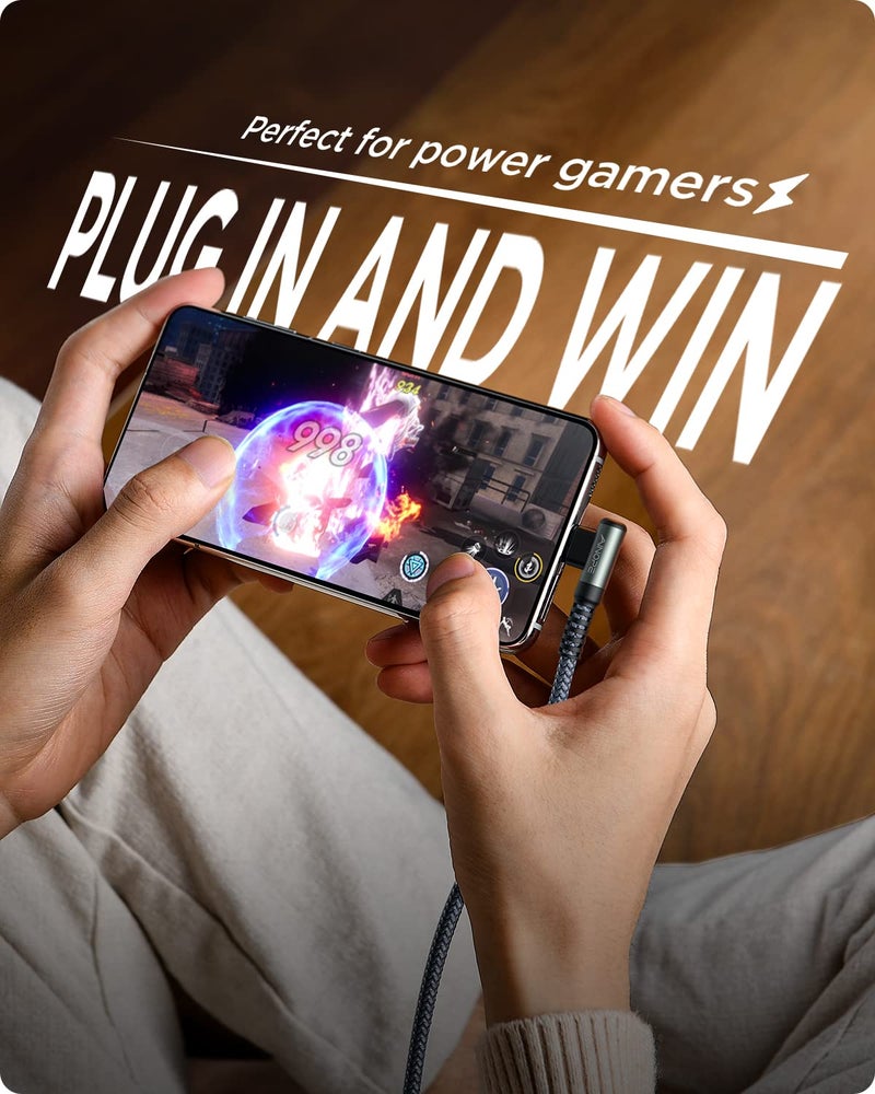 Ainope 16.5FT USB C Fast Charging Cable 3.1A Fast Charge, Right Angle AINOPE USB C Charging Cable, Durable Nylon Braided USB Type C Cable Compatible Galaxy S20 S10 S9 S8 Plus,V30,V20,G6?Samsung Fast Charger - Image 5