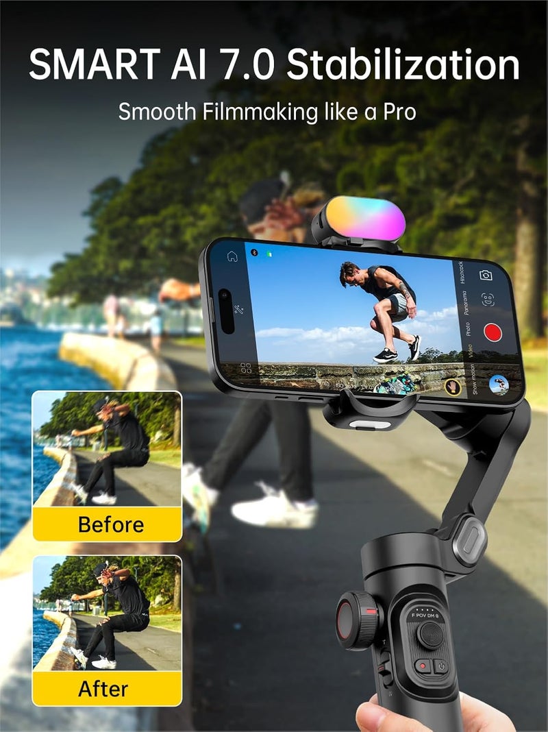 AOCHUAN Smart XE 3-Axis Foldable Smartphone Gimbal Stabilizer for iPhone and Android - Image 3