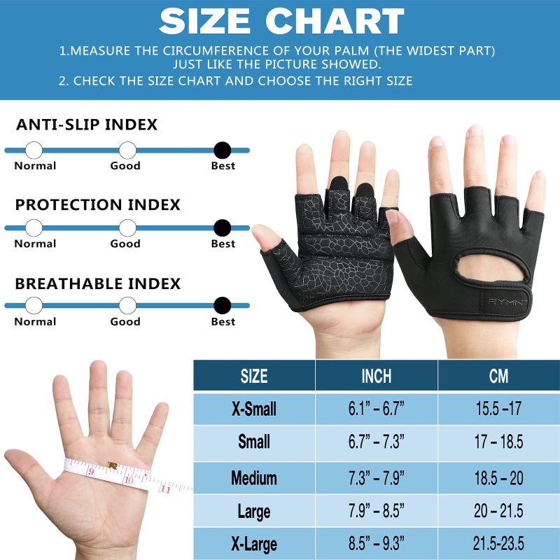 RYMNT Minimal Weight Lifting Gloves,Short Micro Workout Gloves Grip Pads with Full Palm Protection & Extra Grip for Men Women Weightlifting,Gym,Exercise Training.Aqua-Small - Image 4