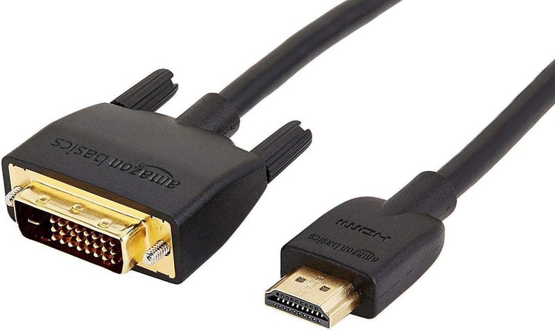 كابل محول HDMI إلى DVI من ، ثنائي الاتجاه 1080p، مطلي بالذهب، أسود، طول 6 أقدام (2 متر)، عبوة واحدة - Image 1