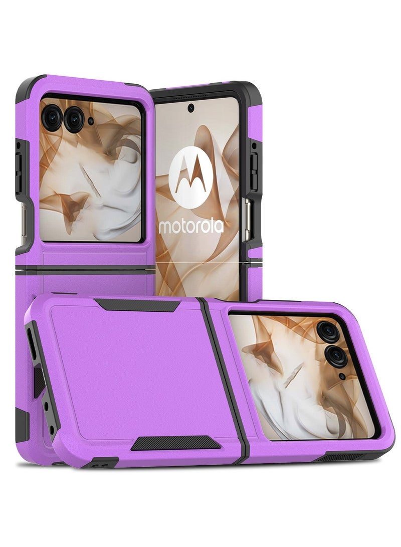 حافظة هاتف موتورولا إيدج 2025 5G - 【قشرة PC صلبة واقية】 + 【غلاف TPU ناعم مبطّن】، حماية مزدوجة غير قابلة للانزلاق لموتورولا إيدج 2025 5G