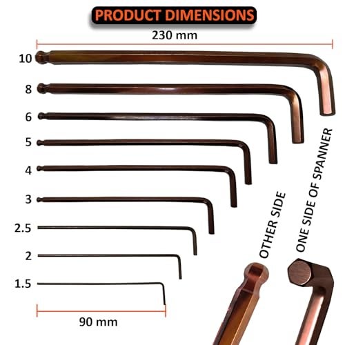 Harden 9PCS Professional Long Ball Key Wrench - Made of S2 Steel, Surface Matte, Non-Slip, Strong Grip, Durable, Plastic Clip - 540609 - Image 4