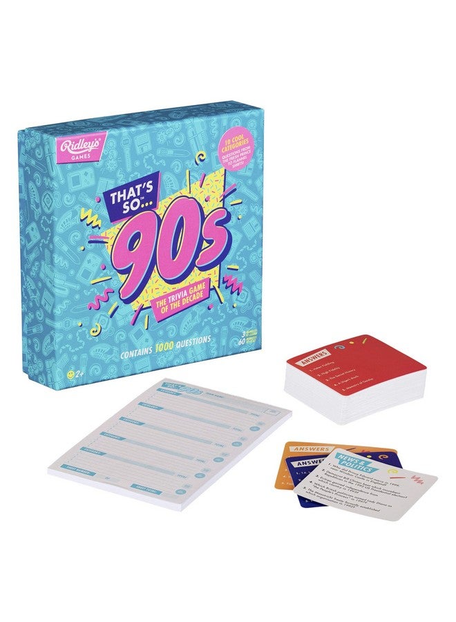 Ridley's Ridley’s That’s So 90’s Trivia Card Game - Quiz Game for Kids and Adults - 2+ Players - Includes 1,000 Unique Questions - Fun Family Game - Makes a Great Gift - Image 1