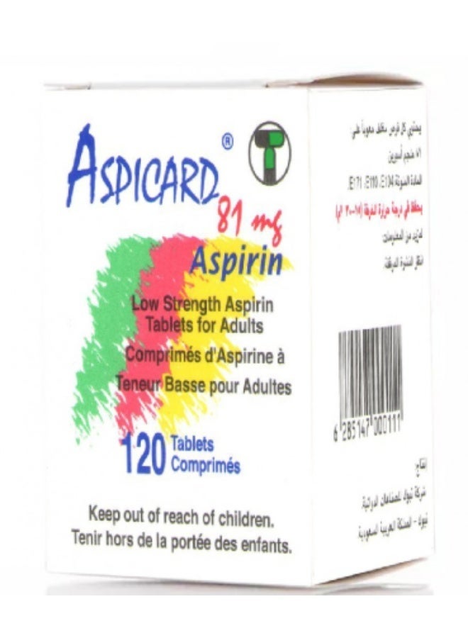 Tabuk Pharmaceuticals Aspicard 81 mg 120 Tablets - Image 2