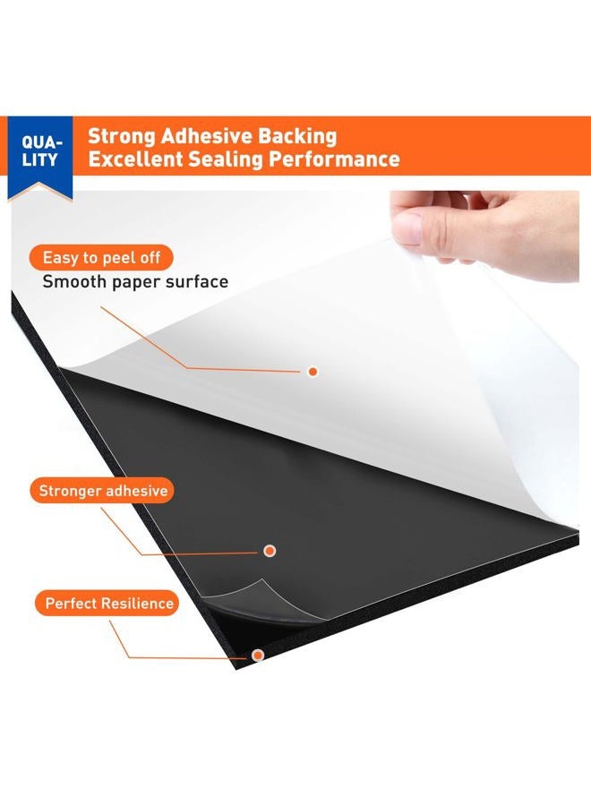 MAGZO وسادة فوم لاصقة، شرائط عزل ذاتية اللصق مع ورقة مطاطية سوداء 4 بوصة طول × 4 بوصة عرض × 1/8 سمك (10 قطع) - Image 3