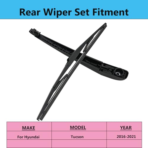 DAZOM Rear Wiper Blade Arm Set Replacement for Hyundai Tucson 2016-2021 Back Glass Wipers, Factory OE Style Rear Windshield Wiper Arm & Blade - Image 2