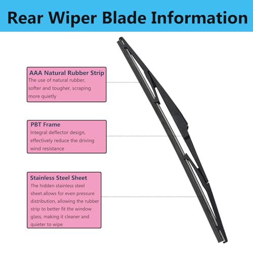 DAZOM Rear Wiper Blade Arm Set Replacement for Hyundai Tucson 2016-2021 Back Glass Wipers, Factory OE Style Rear Windshield Wiper Arm & Blade - Image 3