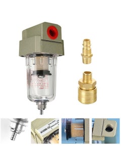 Compressed Air Filter Air Compressor Filter 1/4", Compressed Air Regulator Air Filter Pressure Regulator Oil Water Separator Filter with Quick Coupling Connection for Compressor And Air Tools
