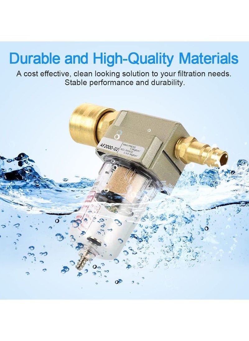 Excefore - Compressed Air Filter Air Compressor Filter 1/4", Compressed Air Regulator Air Filter Pressure Regulator Oil Water Separator Filter with Quick Coupling Connection for Compressor And Air Tools - Image 1