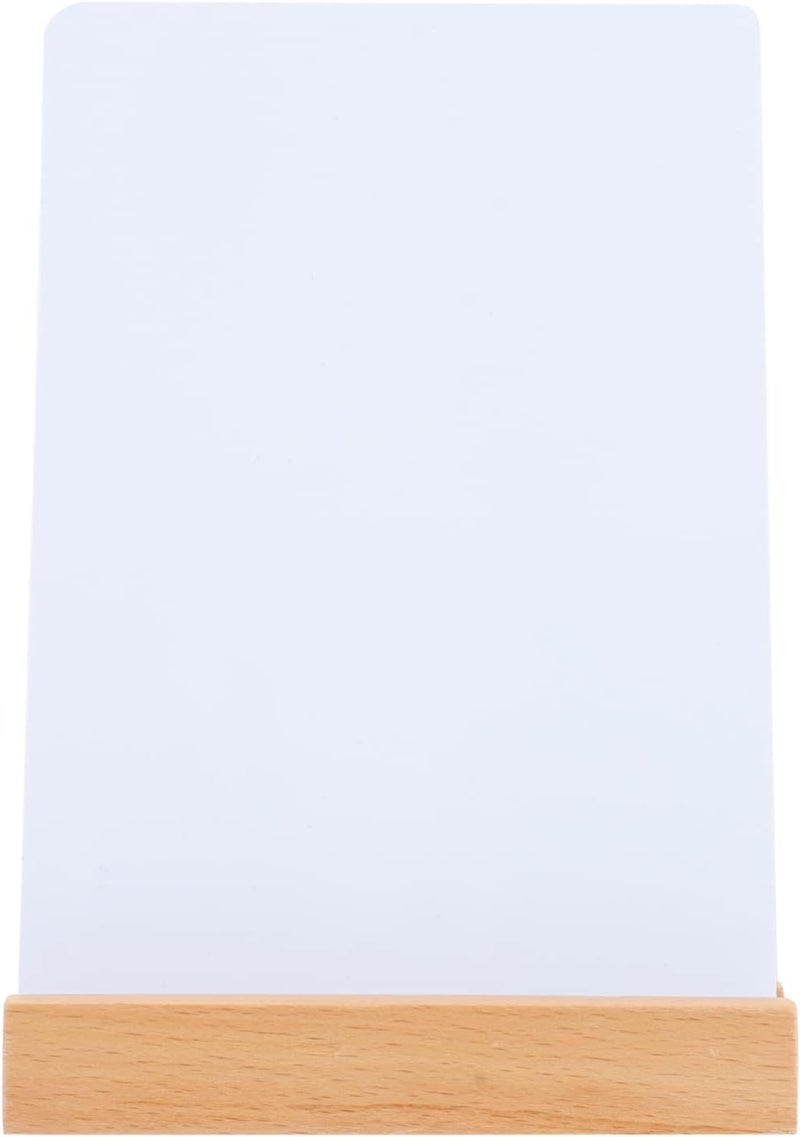 cheekyglo Desktop Whiteboard with Stand Mini Chalkboard Sign Wooden Message Board List Notepad Portable Memo Board for Home Office Desk School Kitchen White - Image 1