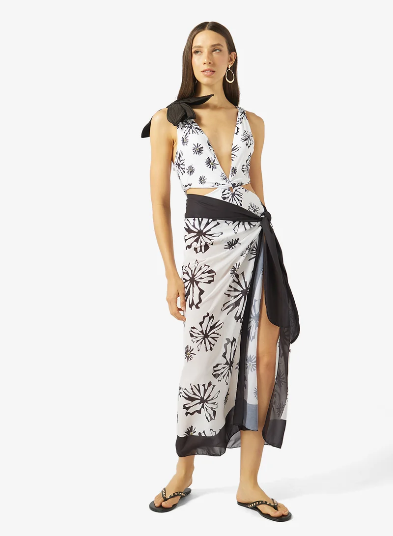 Soleira Printed Swimsuit With Sarong