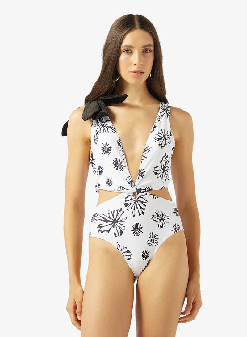 Soleira Printed Swimsuit With Sarong