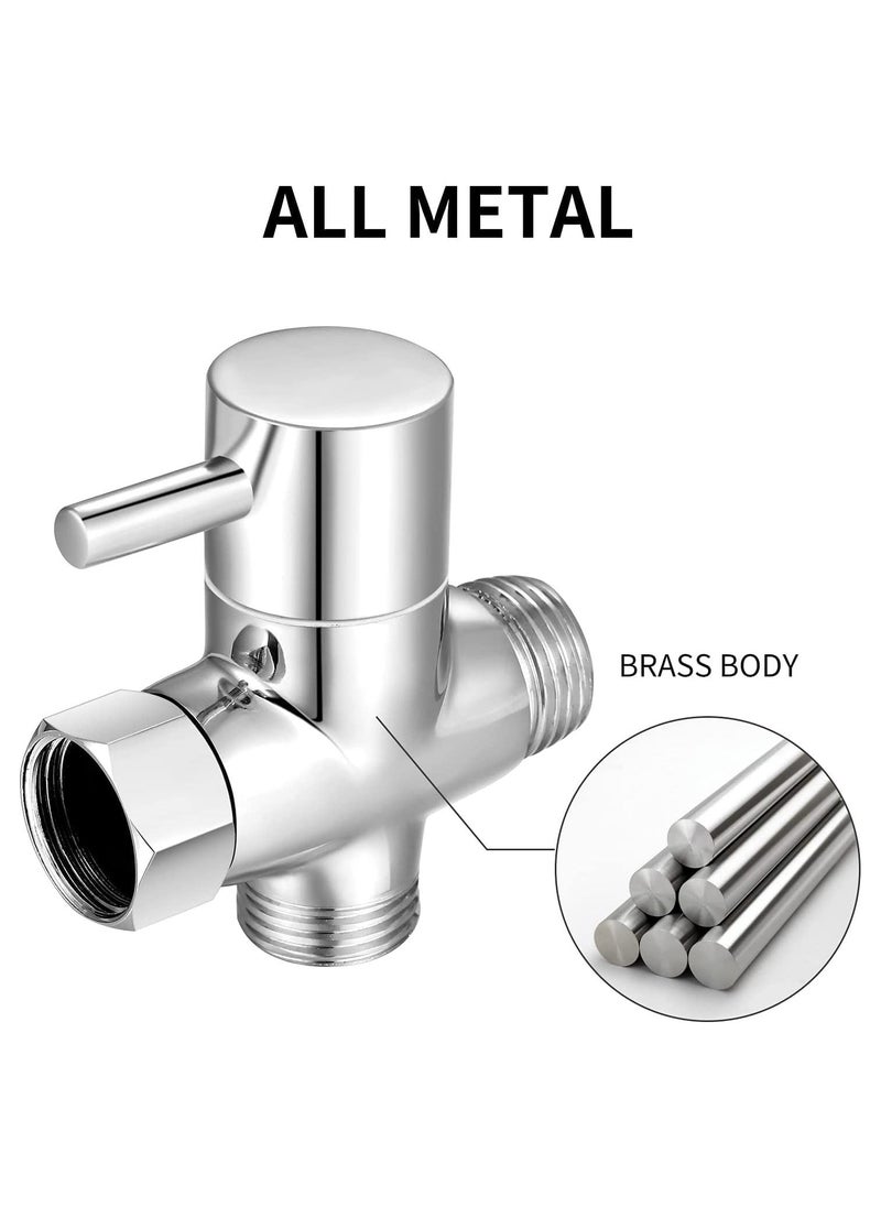 Shower Head Diverter Valve Solid Brass Shower Arm Diverter Valve for Hand Held Showerhead and Fixed Spray Head 20mm Diameter 3 Way Universal Shower System Replacement Part - Image 4