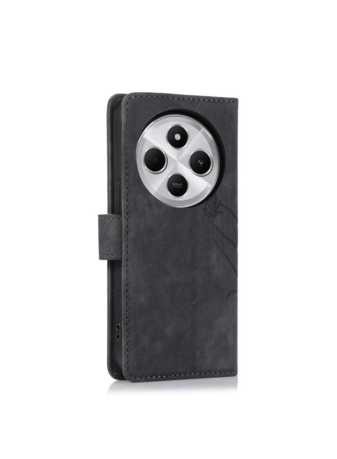 S-TOP Case For Redmi 14C 4G / Poco C75 Orchid Butterfly Embossed Leather Phone Case - Image 3