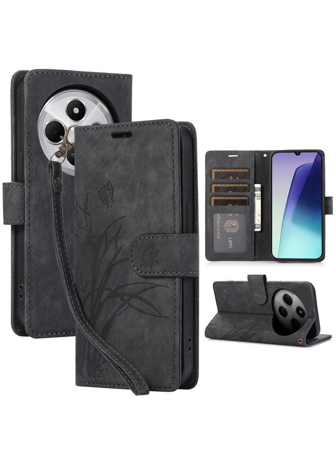 S-TOP Case For Redmi 14C 4G / Poco C75 Orchid Butterfly Embossed Leather Phone Case - Image 1