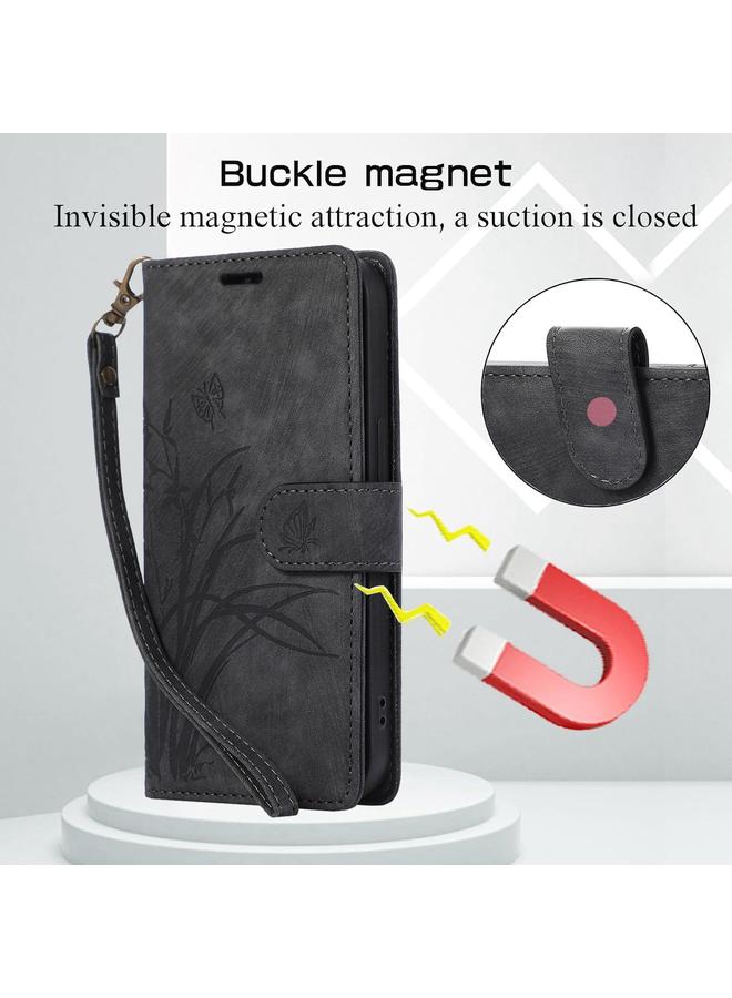 S-TOP Case For Redmi 14C 4G / Poco C75 Orchid Butterfly Embossed Leather Phone Case - Image 4