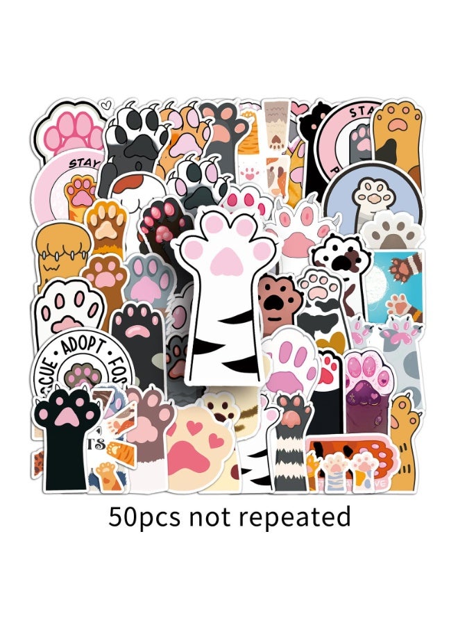 NIBEMINENT 50 Pcs Cat's Claw Deco Kit Waterproof Stickers, High Definition Printing Bright Colors, Suitable for Laptop Skateboard Luggage Water Bottle Guitar DIY - Image 1