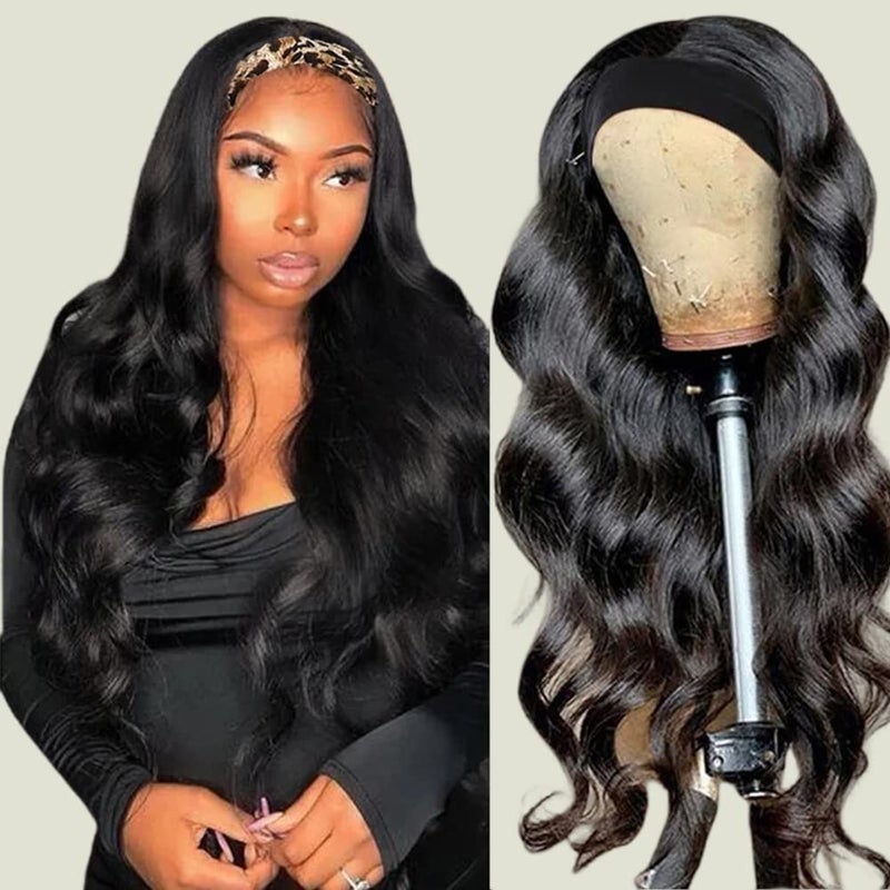 Headband Wigs for Black Women Human Hair Glueless Body Wave Headband Wig Human Hair 100 Brazilian Virgin Hair Machine Made Head band Wig 150 Density