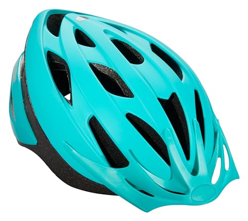 SCHWINN خوذة شوان ثراشر للأطفال، أزرق فاتح، مقاس 55-58 سم للأطفال من 8-14 سنة، خفيفة الوزن، ميكروسيل، قابلة للتعديل، مع حزام داخلي، 20 فتحة تهوية، واقي شمس قابل للإزالة، خوذة للأولاد والبنات - Image 2