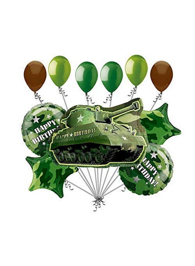 Mayflower Army Tank Military Camouflage Party Supplies Birthday Balloon Bouquet Decorations - Image 1