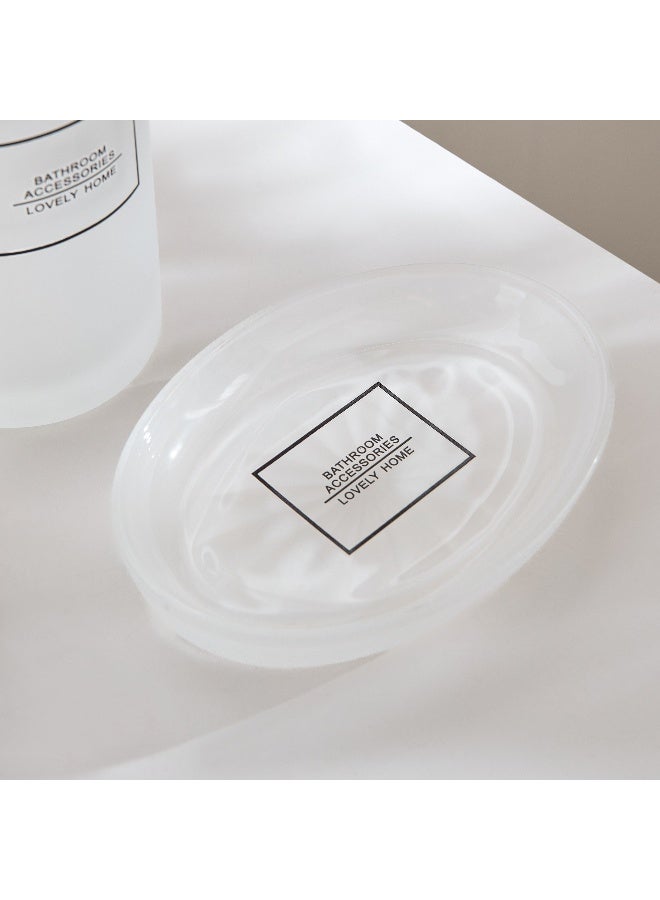 Home Box Casa 3-Piece Frosted Glass Bathroom Accessory Set - Image 4