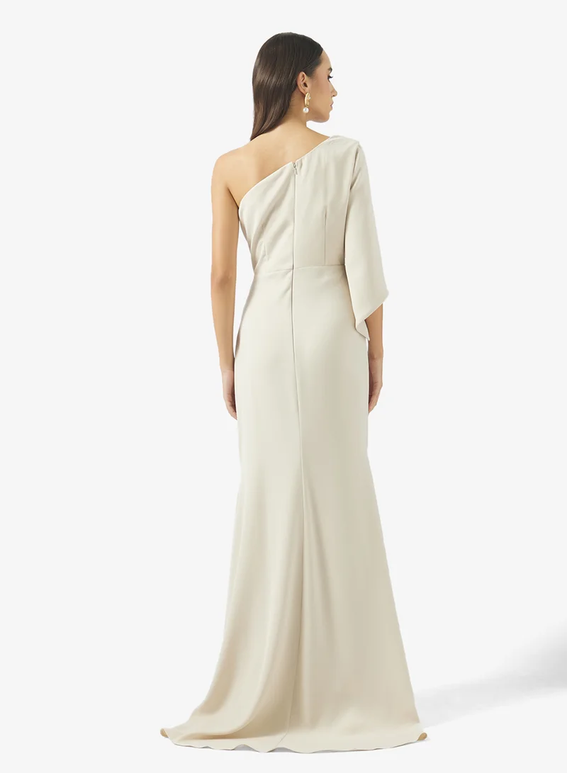 Namshi x One Shoulder Draped Evening Gown