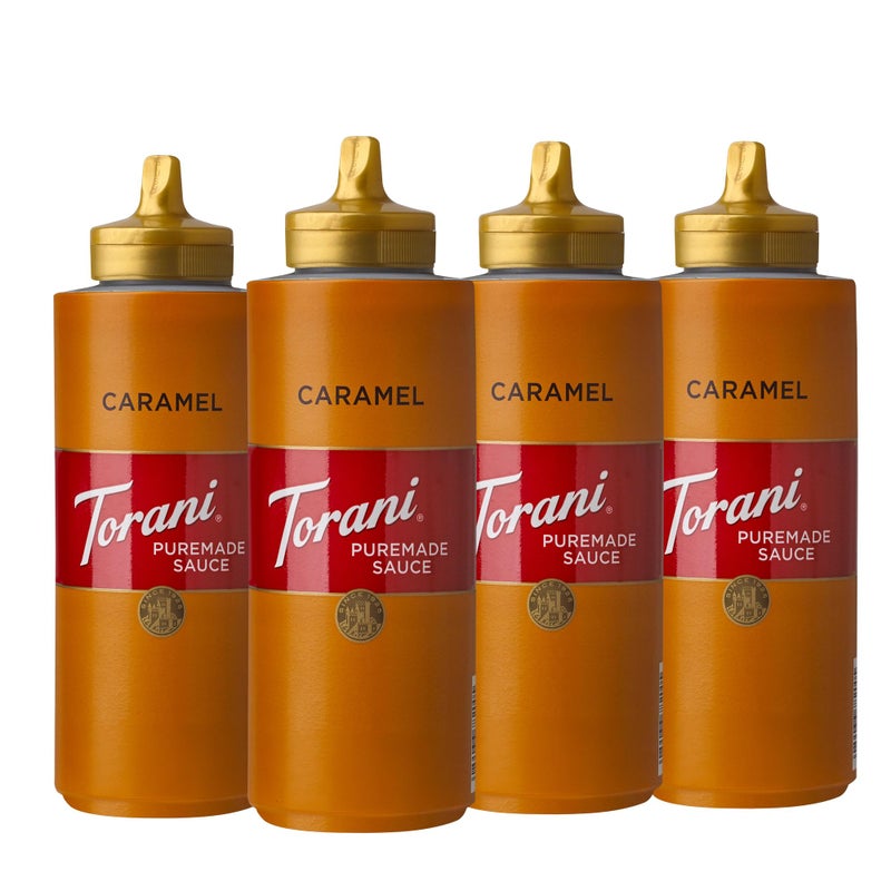 Torani Puremade Sauce, Caramel, 16.5 Ounces(Pack of 4) - Image 1
