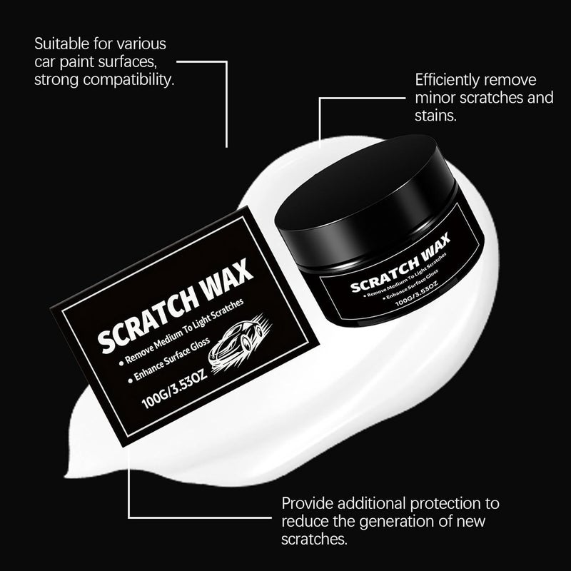 Car Scratch Remover | 100g Nourishing Waterproof Shine Wax - Paint Scratch Remover for Vehicles - for Road Trip Travel Parking Night Driving Truck Van Sedan Automotive Driver Daily - Image 5