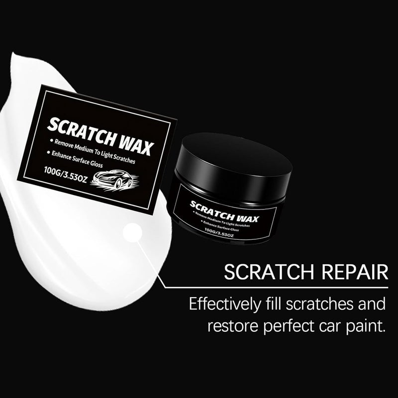 Car Scratch Remover | 100g Nourishing Waterproof Shine Wax - Paint Scratch Remover for Vehicles - for Road Trip Travel Parking Night Driving Truck Van Sedan Automotive Driver Daily - Image 4