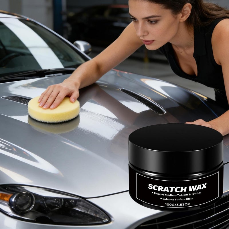 Car Scratch Remover | 100g Nourishing Waterproof Shine Wax - Paint Scratch Remover for Vehicles - for Road Trip Travel Parking Night Driving Truck Van Sedan Automotive Driver Daily - Image 3