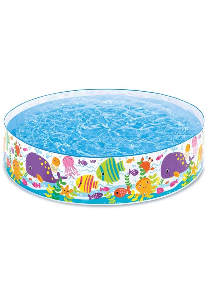 Children’s Swimming Pool with Ocean Life Design – Snapset 183x38 cm Foldable PVC Water Play Tub for Toddlers and Kids  - Image 1