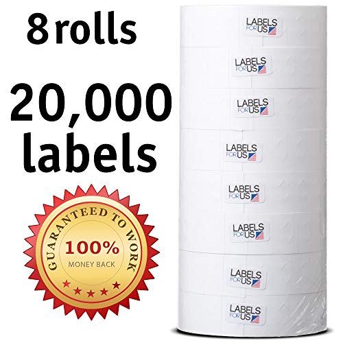 Labels for Us - Price Labels for Monarch 1131 Price Gun - White - 20,000 Labels - Pack with 8 Rolls - Ink Roller Included - Image 2