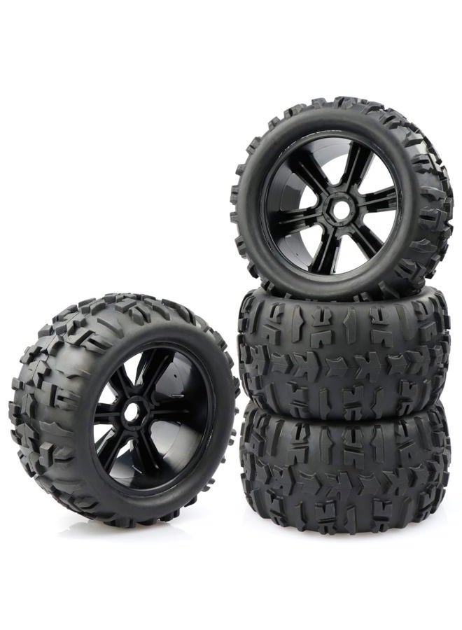Aimrock 17mm Hex Wheels and Tires RC Monster Truck Tire and Rims w/Foam Inserts for 1/8 Arrma Kraton HSP HPI Losi 1/10 Traxxas Maxx E-Revo, 4PCS - Image 1
