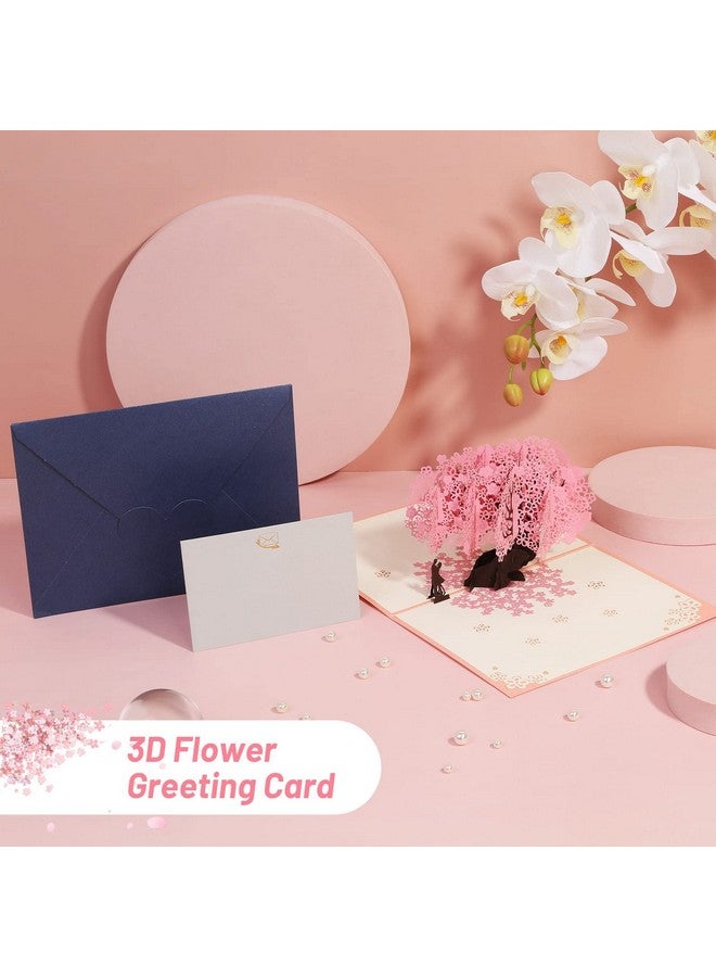 Shynek Cherry Blossom Pop Up Wedding Anniversary Card, 3D Love Card, Valentines Gift for Her, with Envelope and Blank Note - Image 4