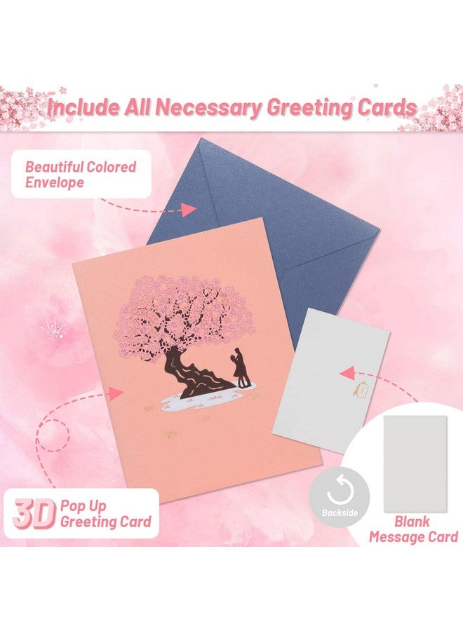 Shynek Cherry Blossom Pop Up Wedding Anniversary Card, 3D Love Card, Valentines Gift for Her, with Envelope and Blank Note - Image 5