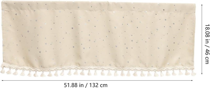 Kitchen Curtain Valance Tassel Decorative Short Window Curtain Beige 132cm X 46cm Rod Pocket for Kitchen and Dining Room - Image 2