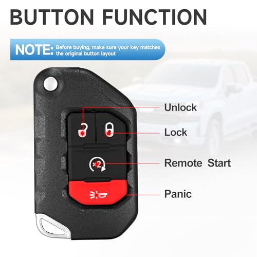 LYFUCESS Smart Key Fob Replacement Fits for Jeep Wrangler 2018 2019 2020 2021 2022 2023 2024 Jeep Gladiator 2020-2024 Proximity Keyless Entry Remote Control 433 Mhz OHT1130261 ID4A - Image 4