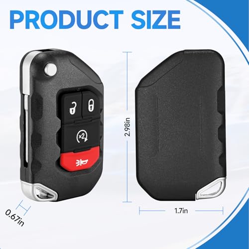LYFUCESS Smart Key Fob Replacement Fits for Jeep Wrangler 2018 2019 2020 2021 2022 2023 2024 Jeep Gladiator 2020-2024 Proximity Keyless Entry Remote Control 433 Mhz OHT1130261 ID4A - Image 5
