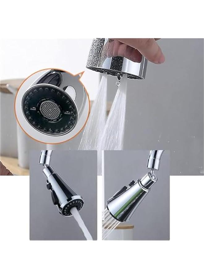 HOOKOR 360°Swivel Faucet Tap Aerator,with 3 Water Outlet Modes,Water Saving Splash-Proof Kitchen Bathroom Head Sink Spout,Apply to 22-24mm Tap Spray Head (Sliver) - Image 4