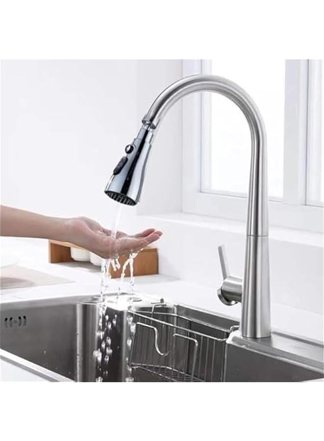 HOOKOR 360°Swivel Faucet Tap Aerator,with 3 Water Outlet Modes,Water Saving Splash-Proof Kitchen Bathroom Head Sink Spout,Apply to 22-24mm Tap Spray Head (Sliver) - Image 5