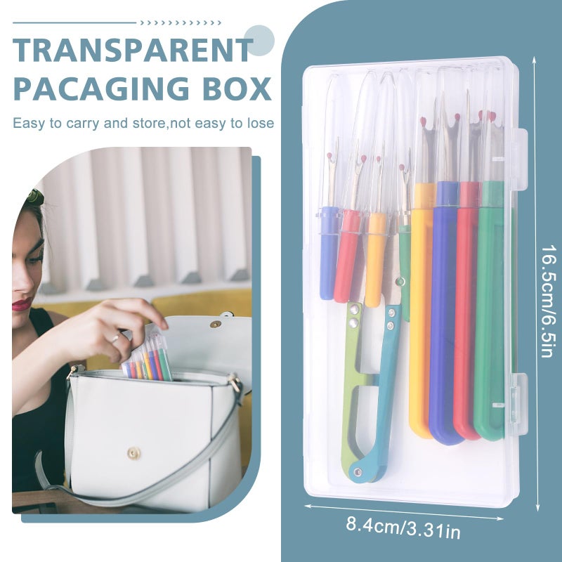 ZMAAGG Seam Ripper, 4 Big and 4 Small Stitch Remover Tools, Seam Rippers for Sewing, Thread Remover Tool with Thread Snip, Storage Box - Image 4