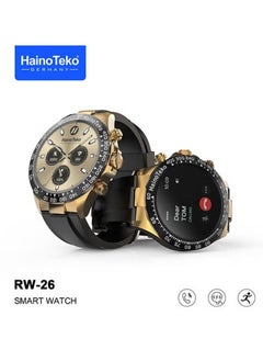 RW 26 Round Smart Watch for Men | Stylish King Bracelet, Wireless Charger, Fitness Tracker, Heart Rate & Sleep Monitoring | Elegant Design, Ideal for Daily Wear & Special Occasions | Compatible with iOS & Android
