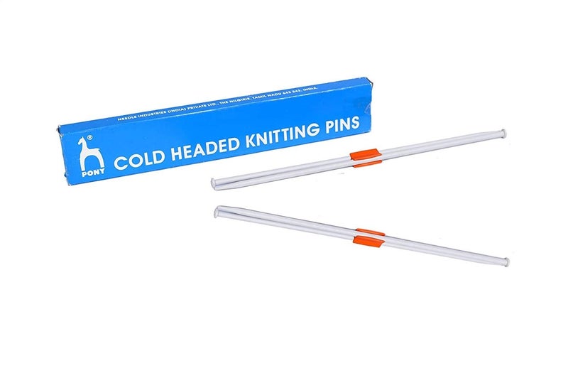 PONY Cold Headed Knitting pins/Knitting Needles, Single Point Round Knob Aluminum (Length 25cm)- Size 10G (Pack of 4 Knitting Needles) - Image 5