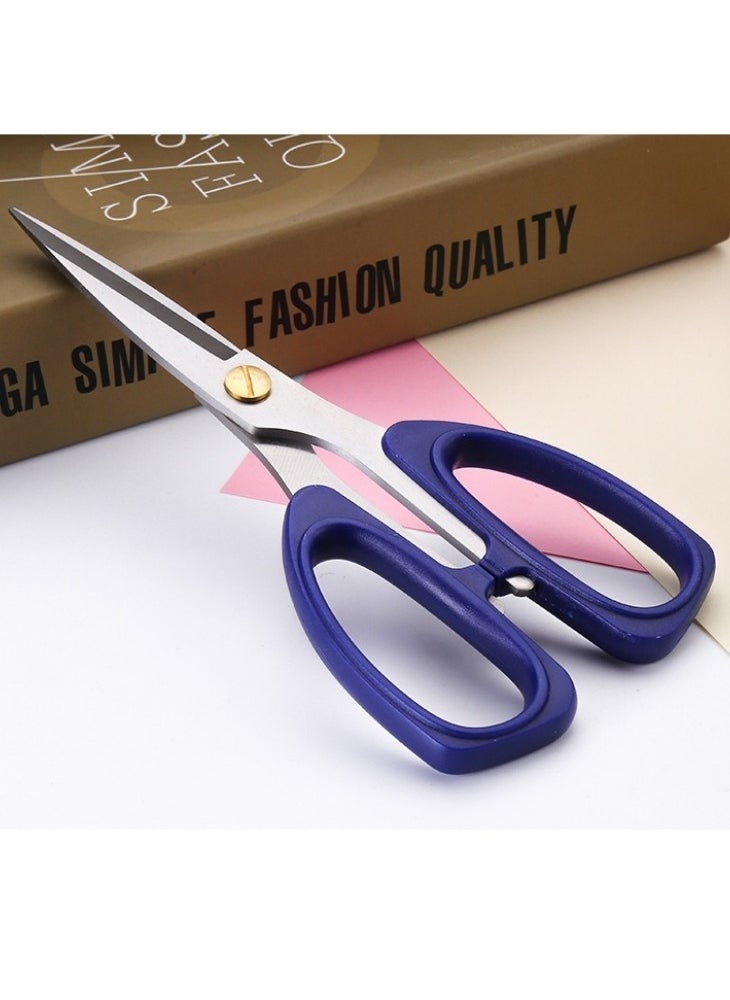 WAOKN Kitchen scissors Professional Sewing Scissors Fabric Cutter Tailor's Scissors Household Craft Office Cross Stitch Scissors Supplies Comfort-Grip Handles Sturdy Sharp Scissors 19.5cm Blue  - Image 1