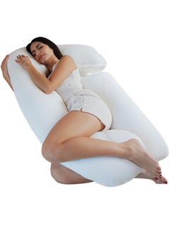 Pregnancy Pillows, U-Shape Full Body Pillow -Removable Air White Cover - White - Pregnancy Pillows For Sleeping - Body Pillows For Adults, Maternity Pillow And Pregnancy Must Haves