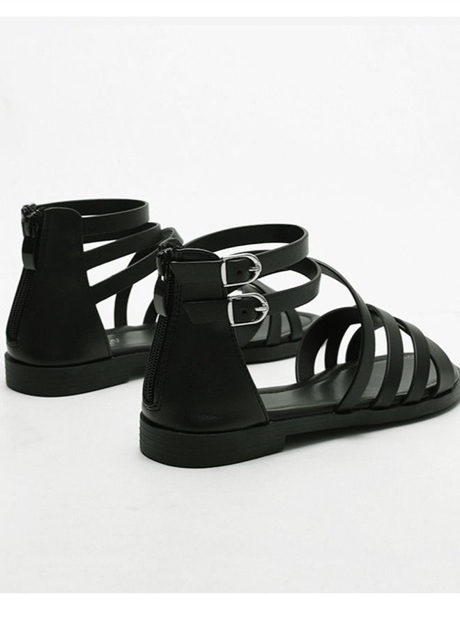 Loquat Casual And Versatile Flat Sandals 3CM Black  - Image 3