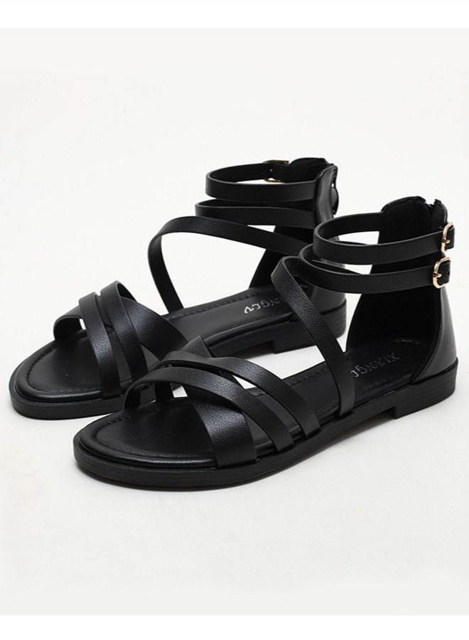 Loquat Casual And Versatile Flat Sandals 3CM Black  - Image 2
